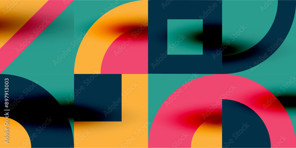 Neo memphis geometric pattern with circles, squares. Pop art abstract background for covers, banners, flyers and posters and other templates Neo memphis geometric pattern with circles, squares. Pop art abstract background for covers, banners, flyers and posters and other templates