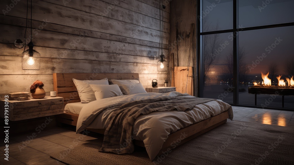 Fototapeta premium cozy interior design pendant light