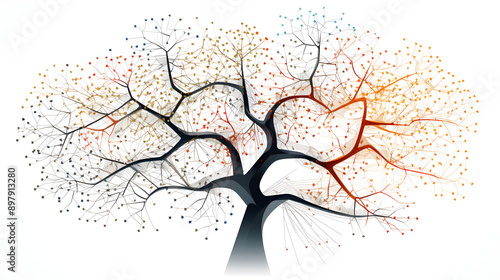 High-resolution Image of a Deep Learning DL Decision Tree Model as a Tree Representation photo