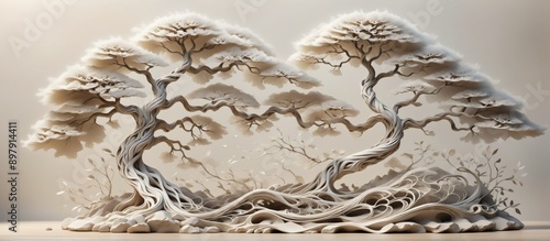 Digital art piece that appears to be 3D rendering tree branches