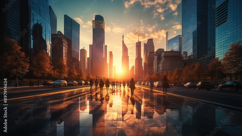 Obraz premium cityscape facing the sun