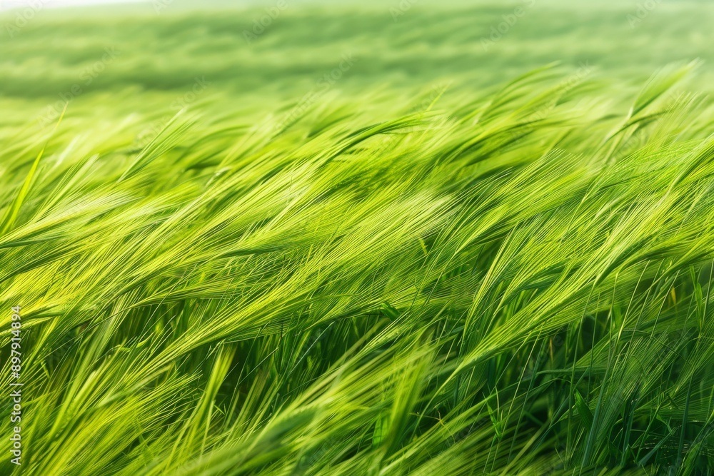 Green Wheat Field in the Wind. Green Wheat Field in the Wind.