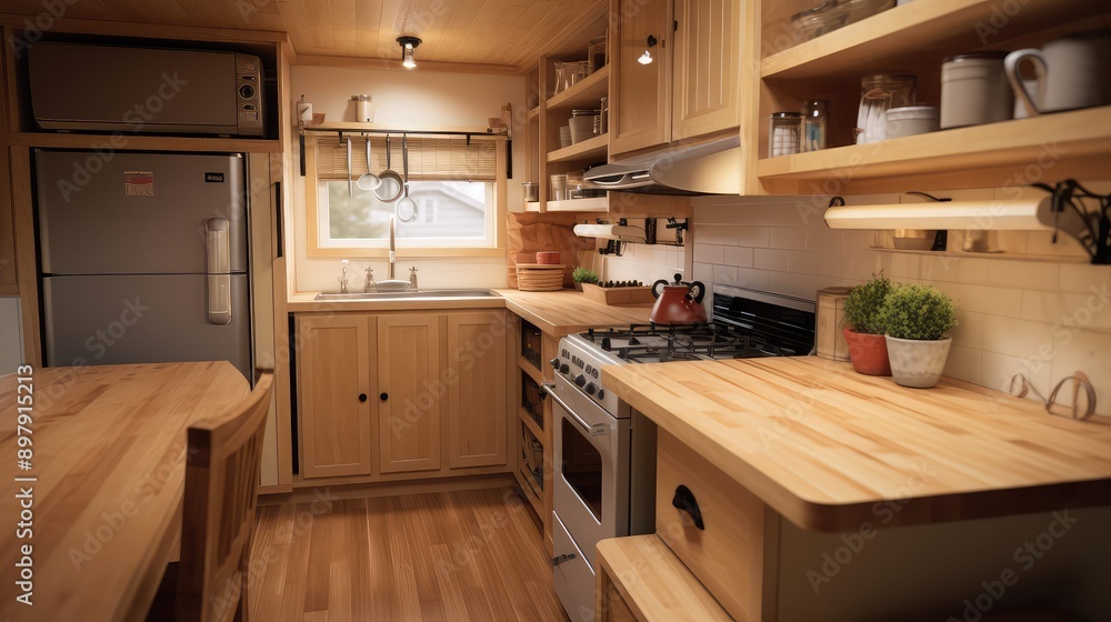 Fototapeta premium organized kitchen small