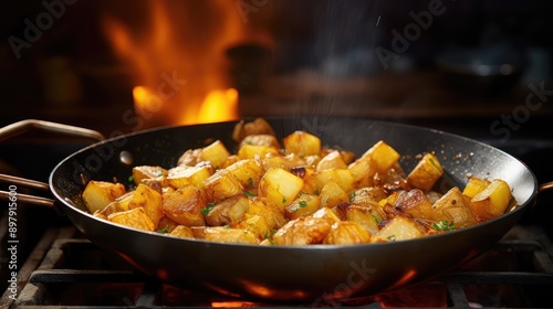 frying single potato vegetable