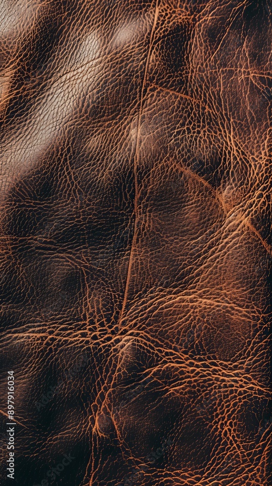 Close-up of textured brown leather surface, detailed texture. Material and design concept Close-up of textured brown leather surface, detailed texture. Material and design concept