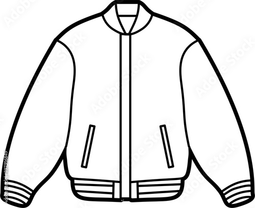 Varsity jacket illustration outline vector