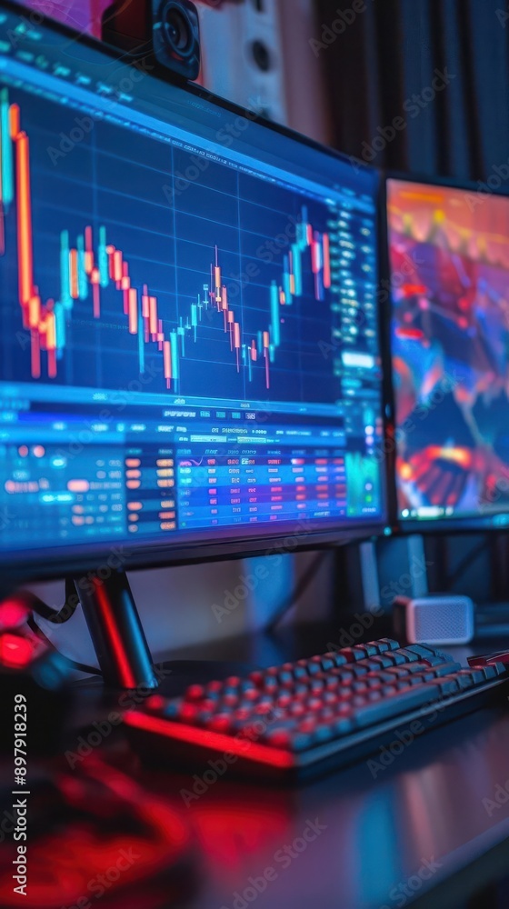 AI-driven data analysis on a computer monitor AI-driven data analysis on a computer monitor
