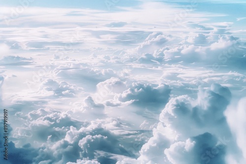 White Fluffy Clouds Above the Sea of Clouds. © KP