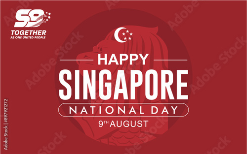 Singapore National Day, City-State Singapore National Day. Celebration Republic, 9th August Singapore's independence day, Singapore National Day,social media banner post, vector illustration