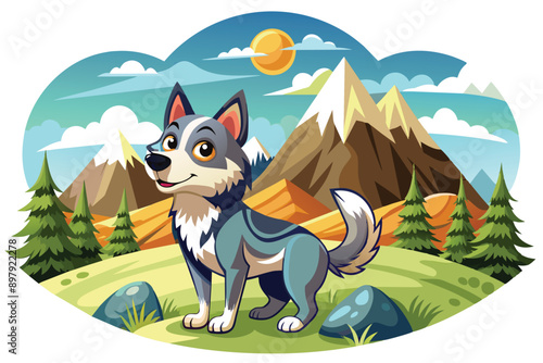 Playful Bernese Mountain Dog Caricature