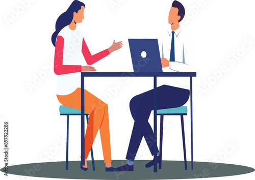 landing page about business. meetings. negotiation & Illustration with laptop business