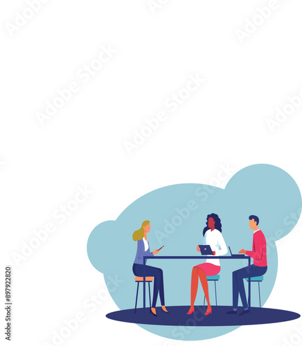 flat design depicts dialogue. business meetings