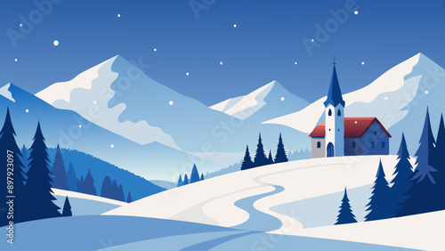 Festive Winter Wonderland: Celebrate the Season with Flat Design Backgrounds