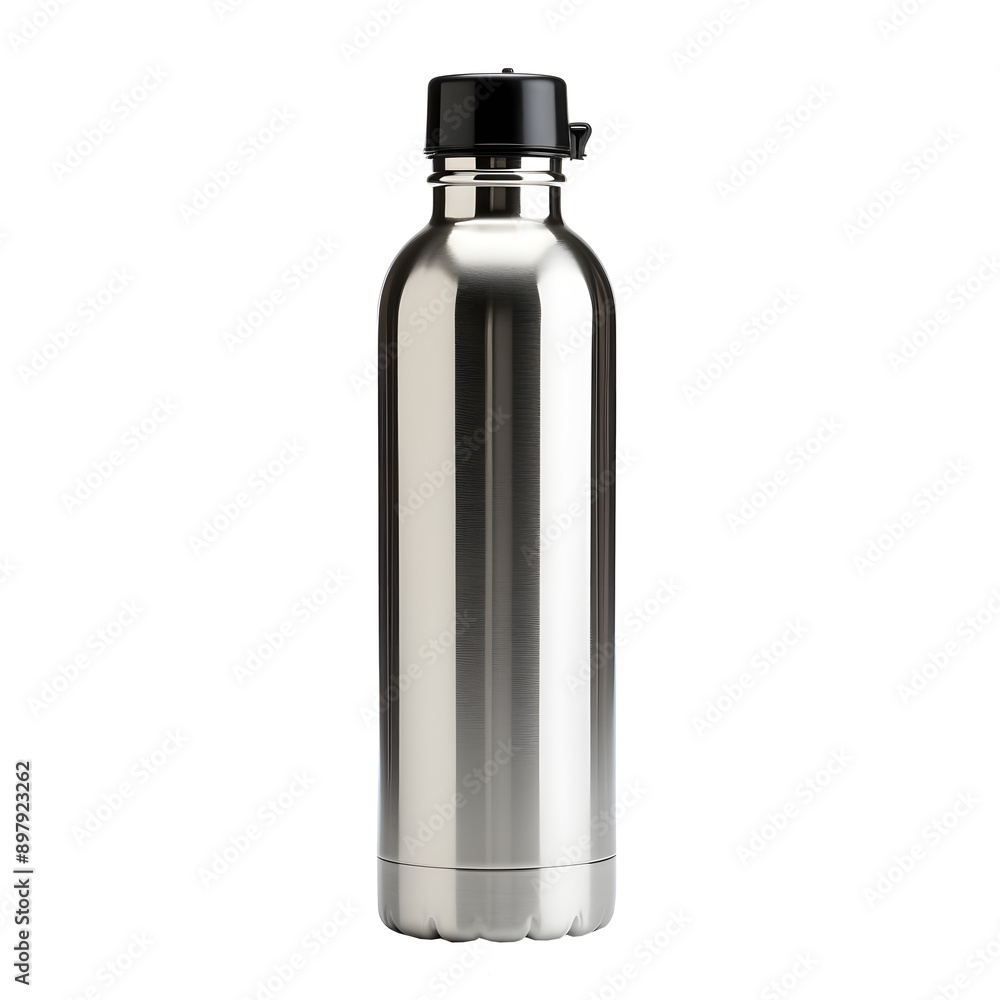 stainless steel water bottles isolated on white and transparent background stainless steel water bottles isolated on white and transparent background