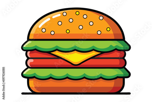 Burger clean color silhouette vector D.eps