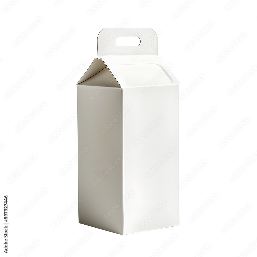 White Milk Carton Isolated on Transparent Background White Milk Carton Isolated on Transparent Background
