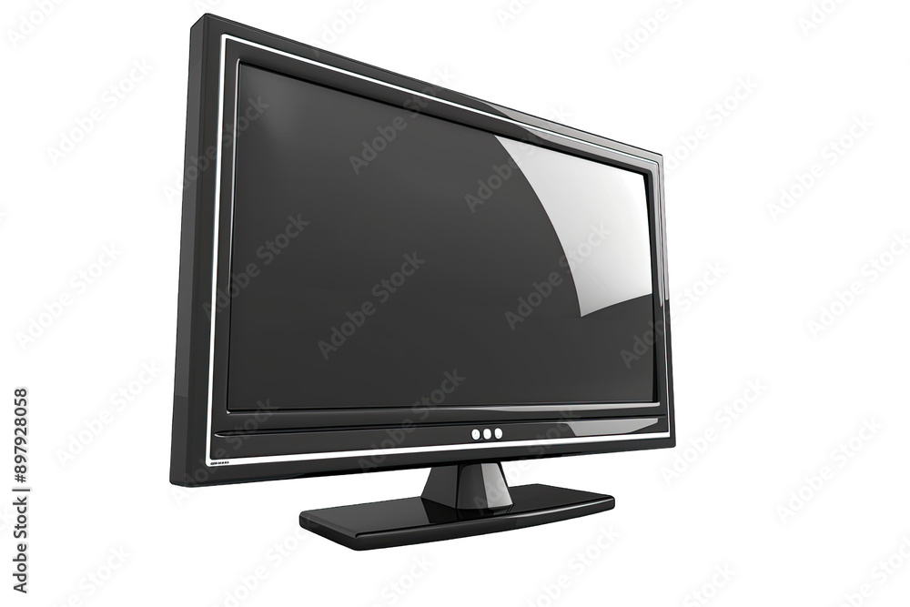 Sleek modern flat-screen television isolated on a white background. Perfect for design projects, advertisements, and technology showcases. Sleek modern flat-screen television isolated on a white background. Perfect for design projects, advertisements, and technology showcases.