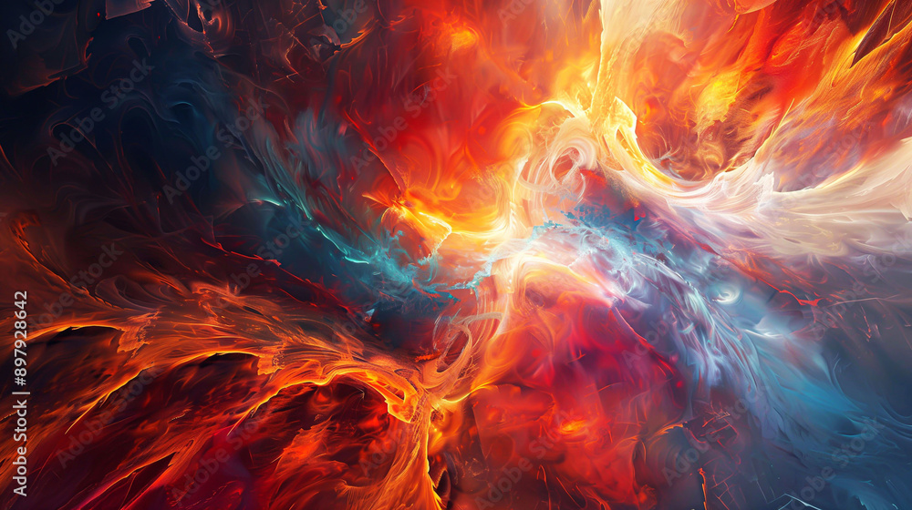 Fototapeta premium Abstract background, universe, hot color mix