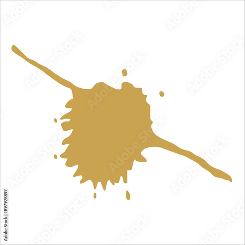 Paint gold pigment spray splash stain illustration spots