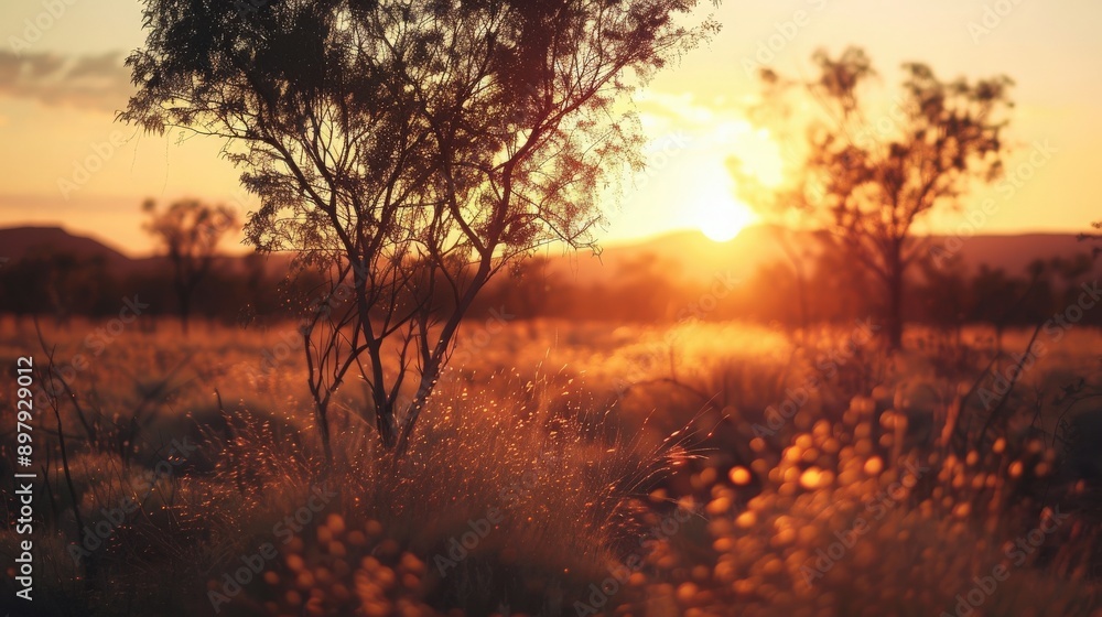 A serene sunset over a vast landscape, highlighting a silhouette of trees against warm golden tones. A serene sunset over a vast landscape, highlighting a silhouette of trees against warm golden tones.