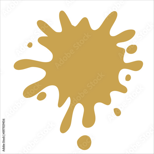 Paint gold pigment spray splash stain illustration spots
