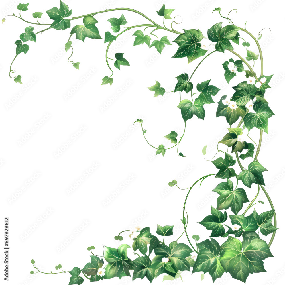 ivy twigs on white background ivy twigs on white background