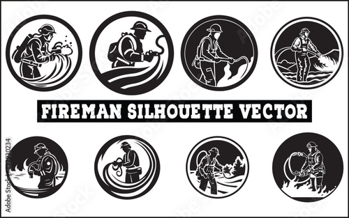 Fireman gesture silhouette. Good use for symbol, logo, web icon, mascot, sign, or any design you want. accident, emblem, emergency, firefighters, extinguishing, emergency exit, lifestyles, protective