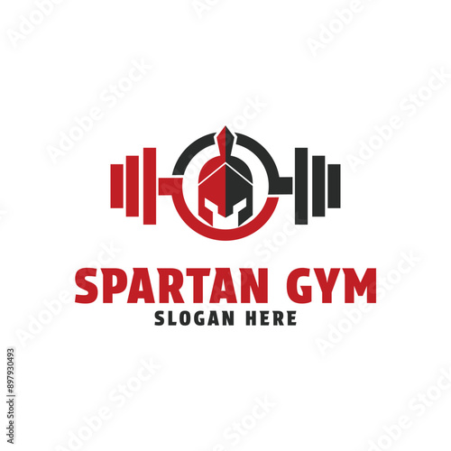 spartan gym fit logo design concept idea