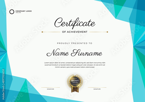 Modern certificate of appreciation award template