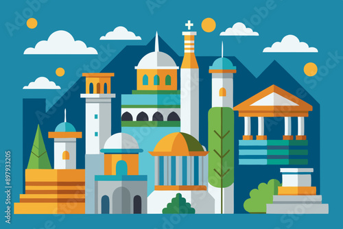 Architecture design vector art illustration 