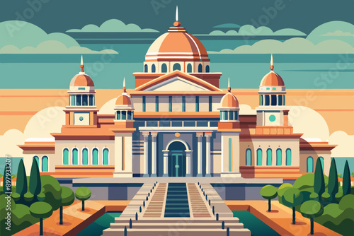 Architecture design vector art illustration 