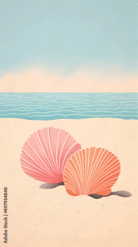 Seashells on sandy beach Seashells on sandy beach