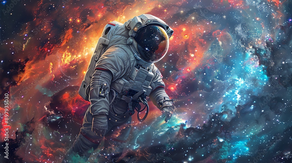 Astronaut Floating in the Milky Way. Astronaut Floating in the Milky Way.