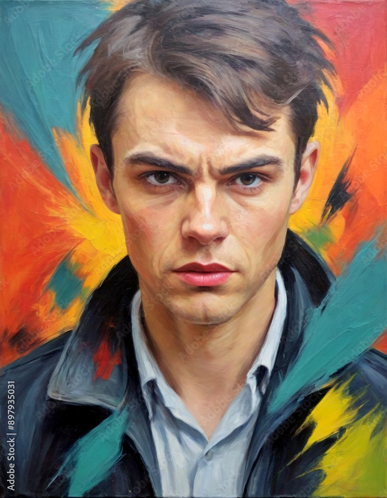 Portrait of a man against abstract background Portrait of a man against abstract background