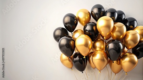 Wallpaper Mural Black Gold Balloon collage element isolated on a background, black, gold, balloon, collage, element, isolated, background Torontodigital.ca