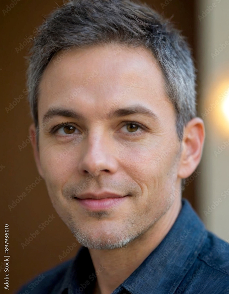 Obraz premium A portrait of a distinguished man with grey hair