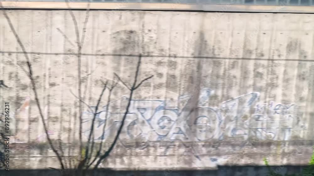 Graffiti on Train Ride in Milan Graffiti on Train Ride in Milan