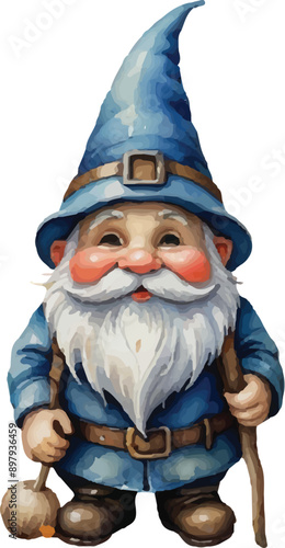 Gnome watercolor vector