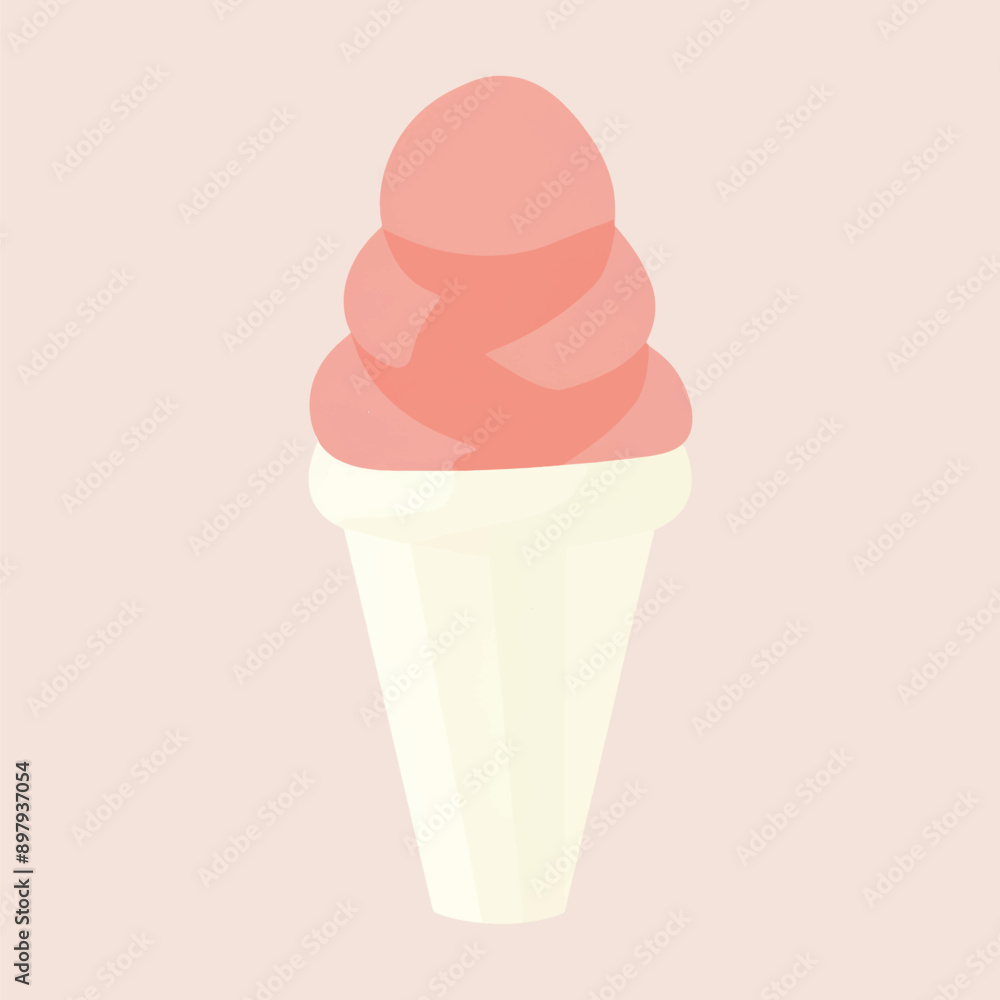 Delicious pink ice cream cone Delicious pink ice cream cone