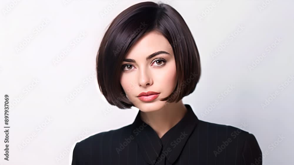 an alluring businesswoman with a sophisticated bob haircut, an alluring businesswoman with a sophisticated bob haircut,