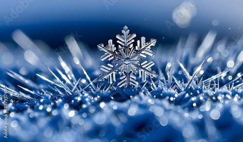 Beautiful snowflakes close-up