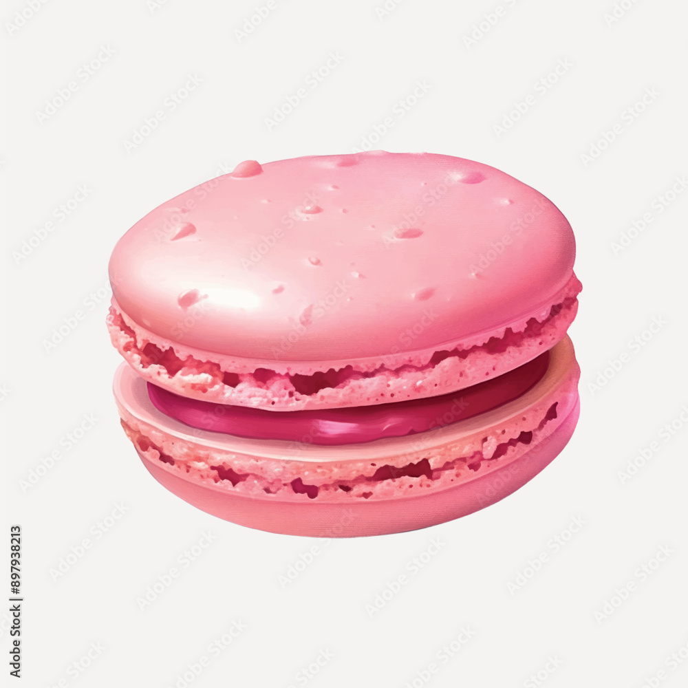 Pink macaron with creamy filling Pink macaron with creamy filling