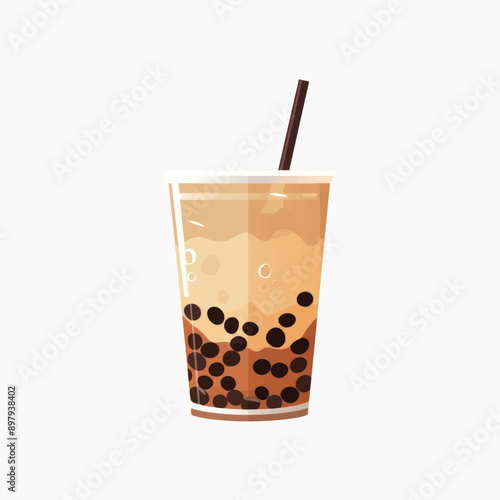Delicious bubble tea drink illustration
