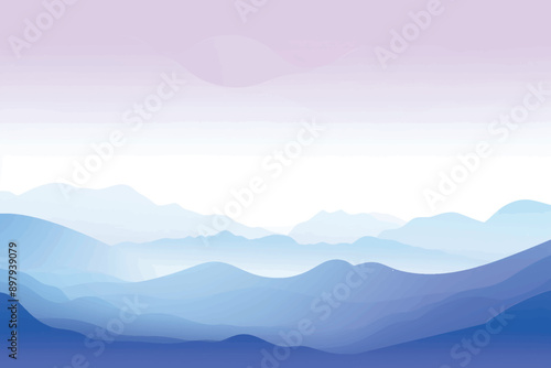 Serene blue mountain landscape