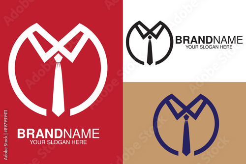 a suits with tie logo design