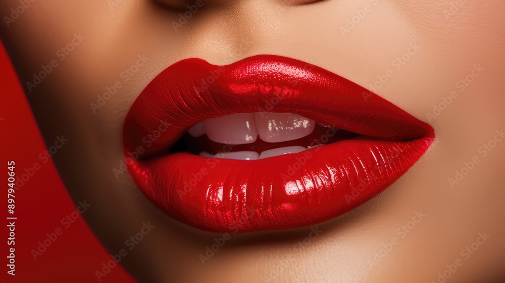 Obraz premium glossy lips red
