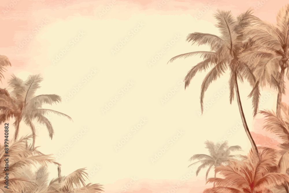 Fototapeta premium Vintage tropical palm tree background