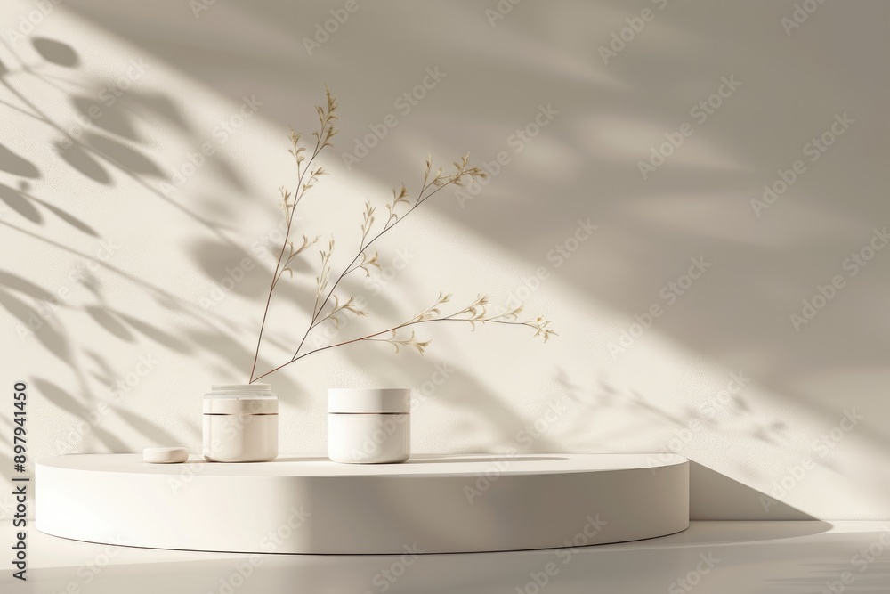 Minimalist product display with neutral background and soft shadows Minimalist product display with neutral background and soft shadows