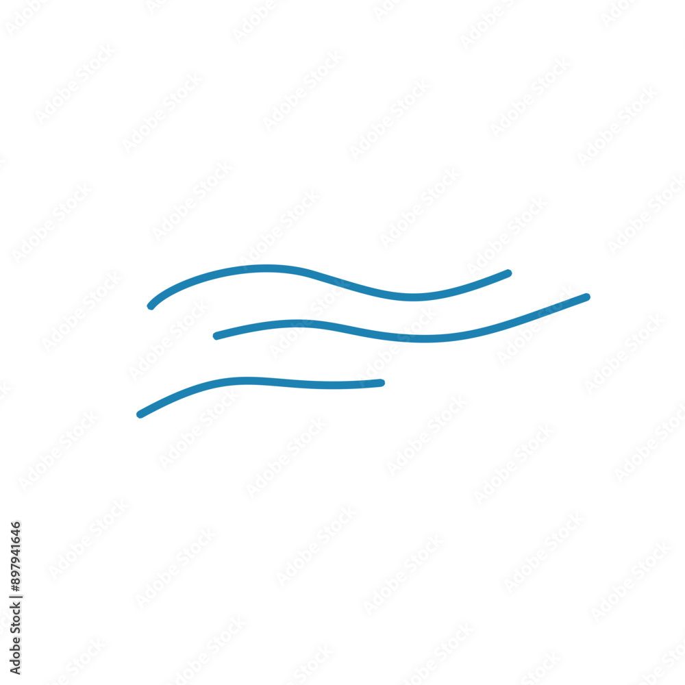 Water wave line icons. Flowing river water and sea wave marks. Water wave line icons. Flowing river water and sea wave marks.