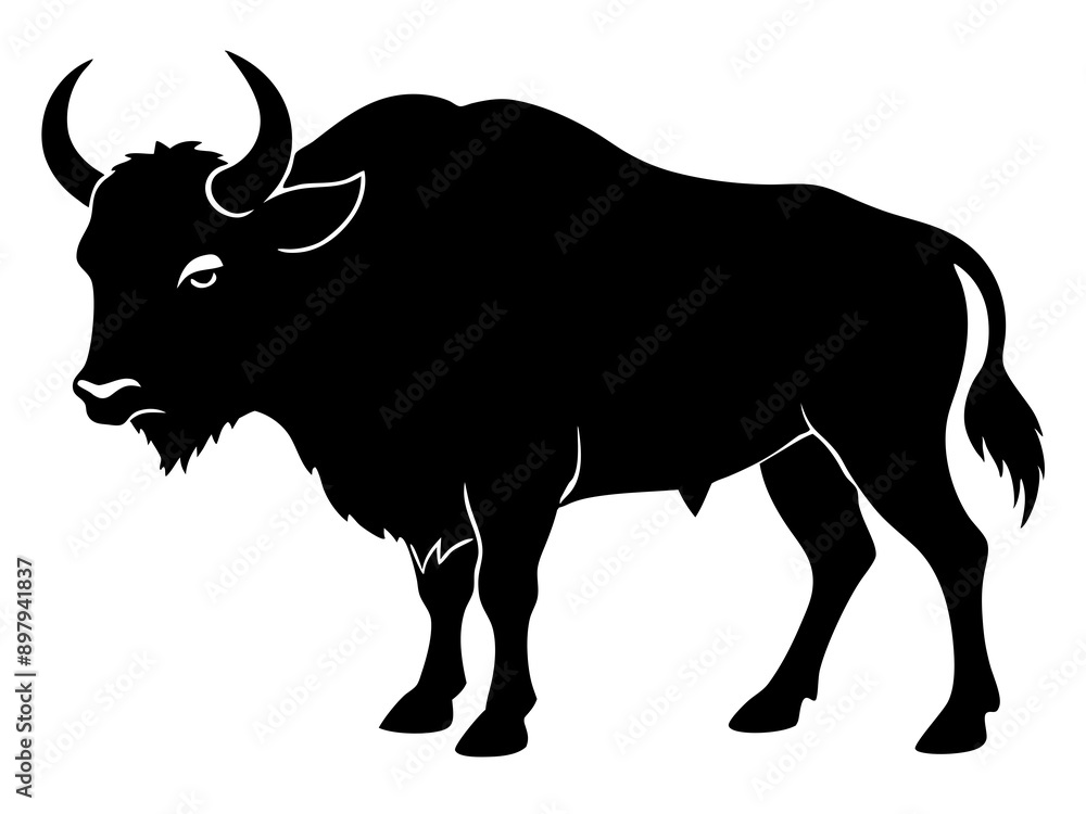 buffalo silhouette vector illustration